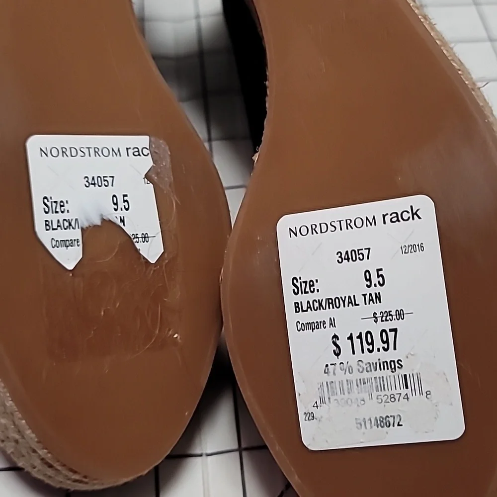 Tory Burch Majorca Canvas Wedge‎ NEW Black Size 9.5  EU 39.5